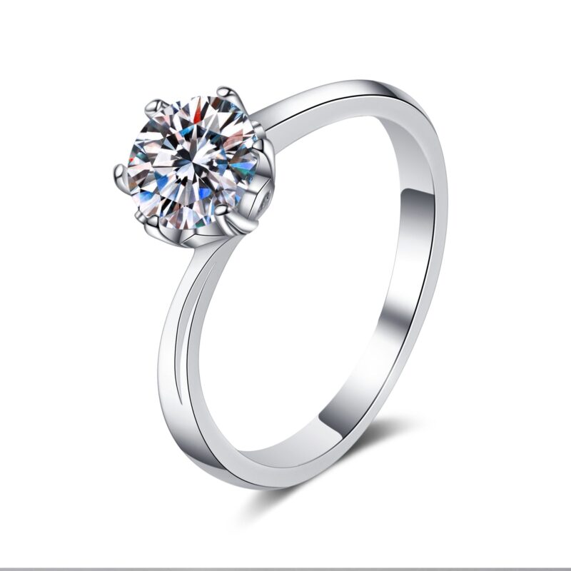 1-CT-MOISSANITE-Diamond-Engagement-Solitaire-Ring-925-Silver-Elegant-Wedding-Ring-the-snow-Platinum-Plated-Passes-Diamond-Tester-az148