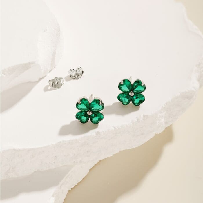 Earrings Green Diamonds