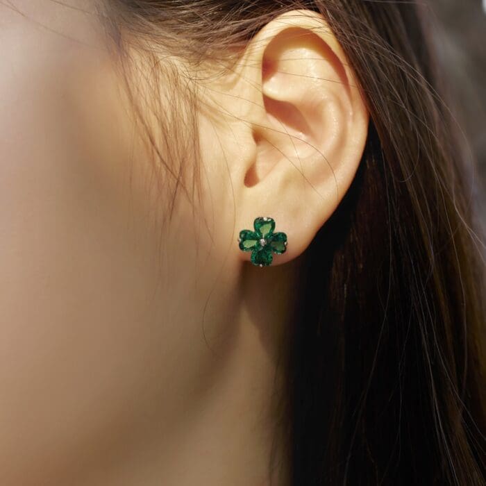 Earrings Green Diamonds